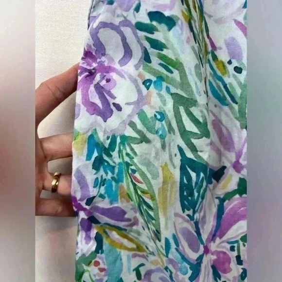 NEW Sunny Oceans sleeveless sheath dress w/ contrast print pleated trim size XL - Picture 6 of 9